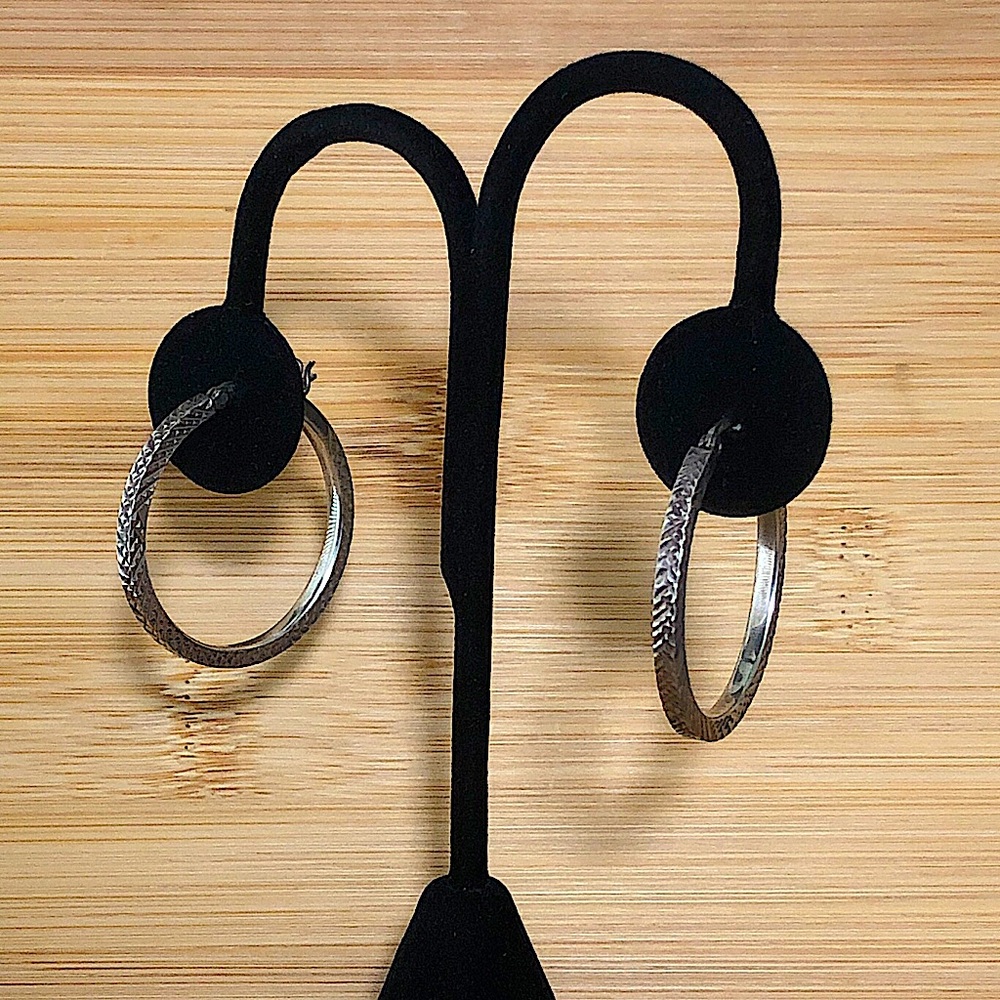 $32  Estate Hoop Earrings  Sterling Silver  5 Grams  Marked 925